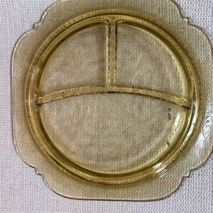 Vin Federal glass from Indiana Glass Amber divided grill plate